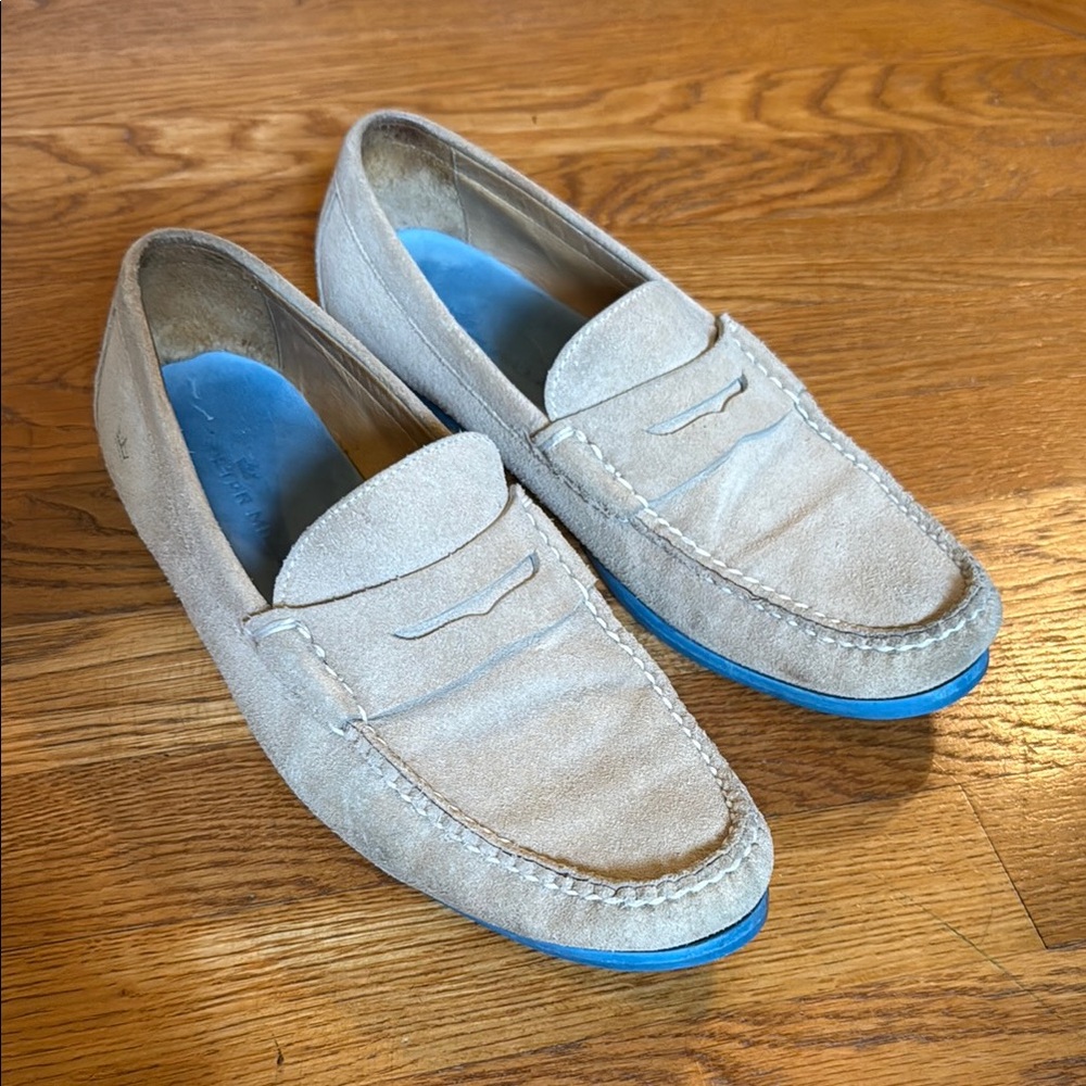 Peter Millar Men’s Triumph Suede Driving Loafer Size 8M Penny Loafer MS18F05 Tan